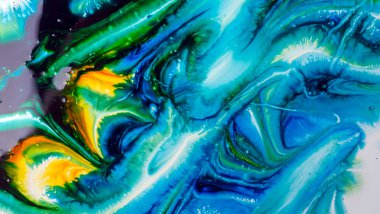 Sulu mürekkebin renkleri saydamdır. Soyut çok renkli mermer desen arkaplanı