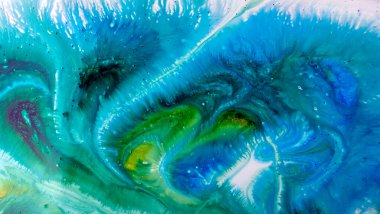 Sulu mürekkebin renkleri saydamdır. Soyut çok renkli mermer desen arkaplanı