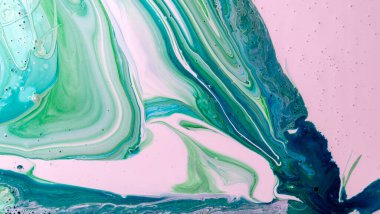 Mürekkep, boya, soyut. Yakın plan fotoğraf. Renkli soyut resim arkaplanı. Yüksek desenli yağlı boya. Yüksek kalite parçalar.