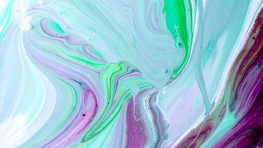 Sulu mürekkebin renkleri saydamdır. Soyut çok renkli mermer desen arkaplanı