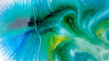 Mürekkep, boya, soyut. Yakın plan fotoğraf. Renkli soyut resim arkaplanı. Yüksek desenli yağlı boya. Yüksek kalite parçalar.