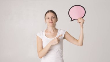 Genç bayanla e- posta simgesi