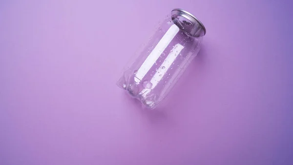 Transparent Plastic Soda Bottle Pink Background — 스톡 사진