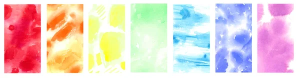 Collection of rainbow colorful mix. Watercolor abstraction set with space for text and your design. — Stock Photo, Image