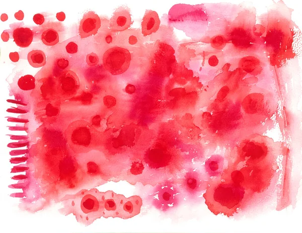 Water splash top view, watercolor red and white texture abstraction background — Stock Photo, Image