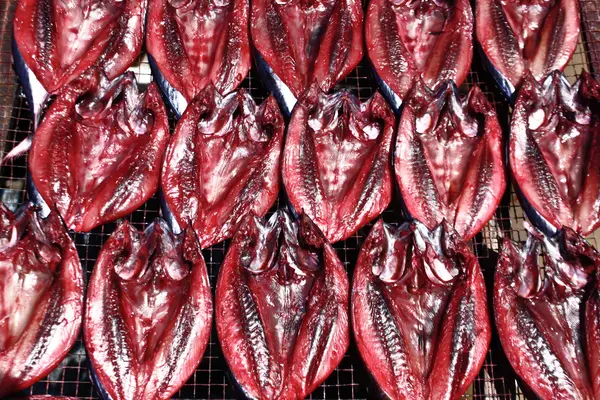 Gedroogde vis zetten voedselkleuring — Stockfoto