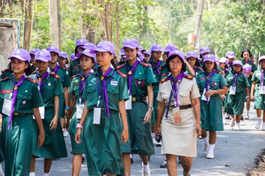 Chonburi, Tayland - 4 Nisan: tanımlanamayan Tay 20 Tayland Ulusal Scout Jamboree Nisan çalışmanın bir parçası olarak 4,2015 içinde Vajiravudh izci kampı, Chonburi, Tayland Scout.