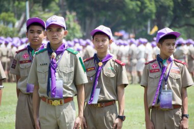 Chonburi, Tayland - 4 Nisan: tanımlanamayan Tay 20 Tayland Ulusal Scout Jamboree Nisan çalışmanın bir parçası olarak 4,2015 içinde Vajiravudh izci kampı, Chonburi, Tayland Scout.