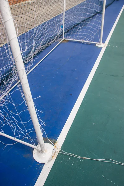 Cél hálók Futsal futsal területén. — Stock Fotó