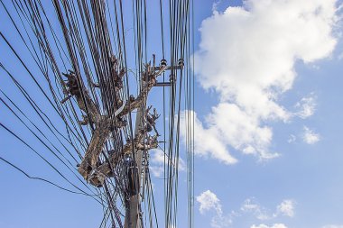 Güç kablosu üzerinde ahşap