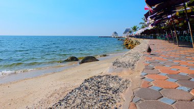 Beach Boardwalk, Laem Thaen, Bang Saen beach, Chonburi, Tayland