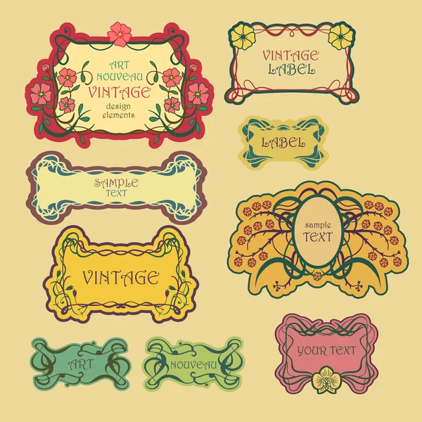 Set of ornate vintage labels. — Stock Vector