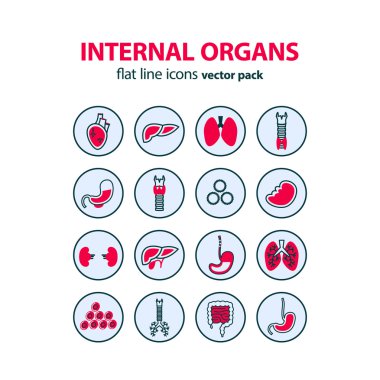 Tıbbi insan organlarını Icon set.