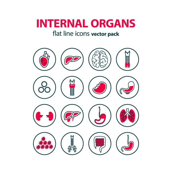 Medische menselijke organen pictogrammenset. — Stockvector