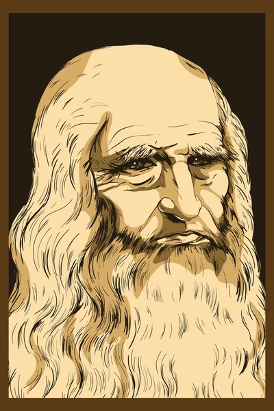 Leonardo da Vinci Автопортрет, 1512 — стоковий вектор