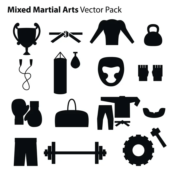 Karışık dövüş sanatları Icons Set. 