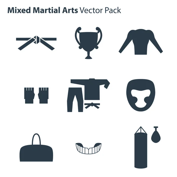 Mix van vechtsporten Icons Set. Rechtenvrije Stockvectors
