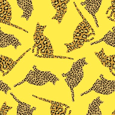 Vahşi kediler seamless modeli