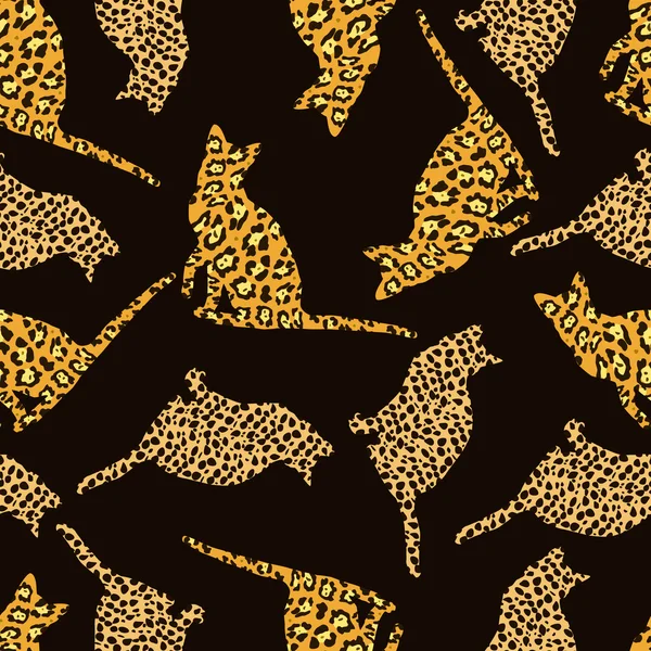 Vahşi kediler seamless modeli