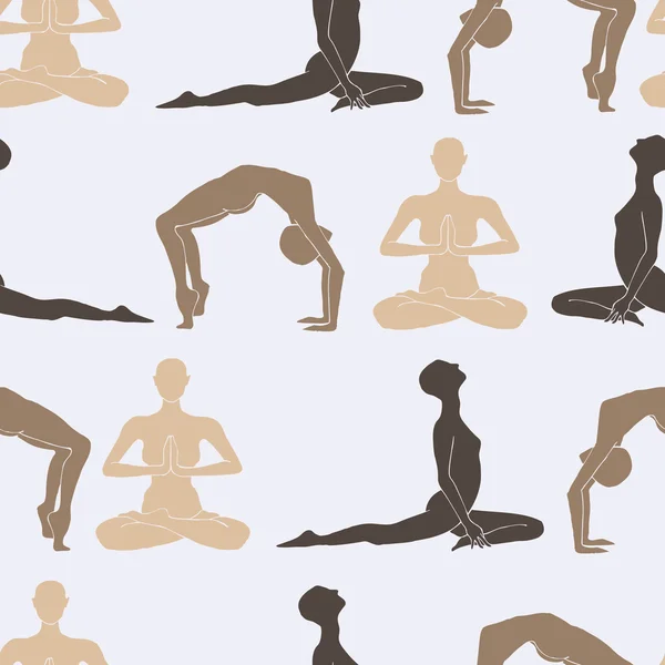 Yoga seamless mönster — Stock vektor
