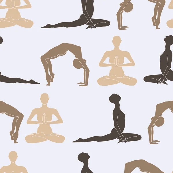 Yoga naadloze patroon — Stockvector