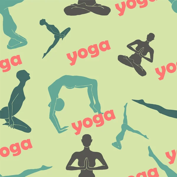 Patrón sin costura de yoga — Vector de stock