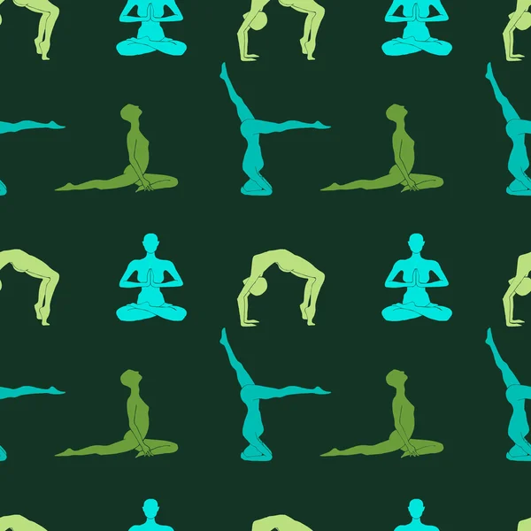 Yoga naadloze patroon — Stockvector