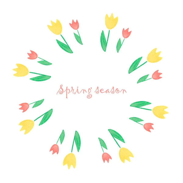 Watercolor floral frame Stock Vector