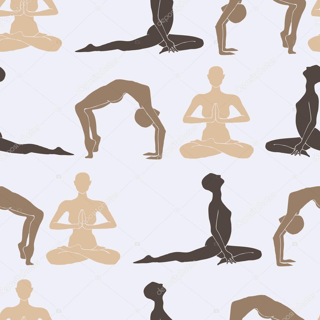 Yoga seamless pattern