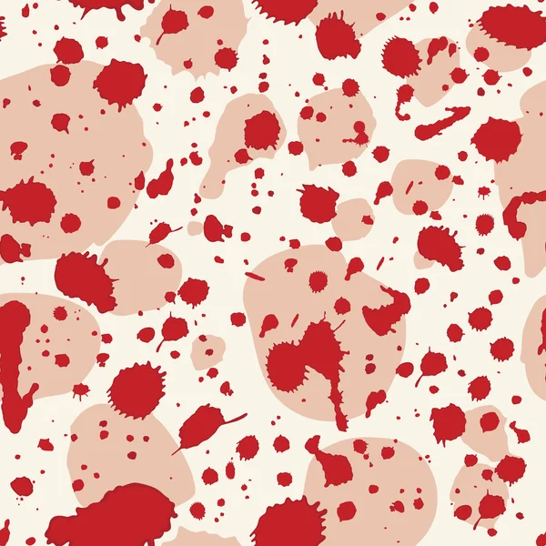 Nahtloses Muster mit roten Blutspritzern und Flecken — Stockvektor