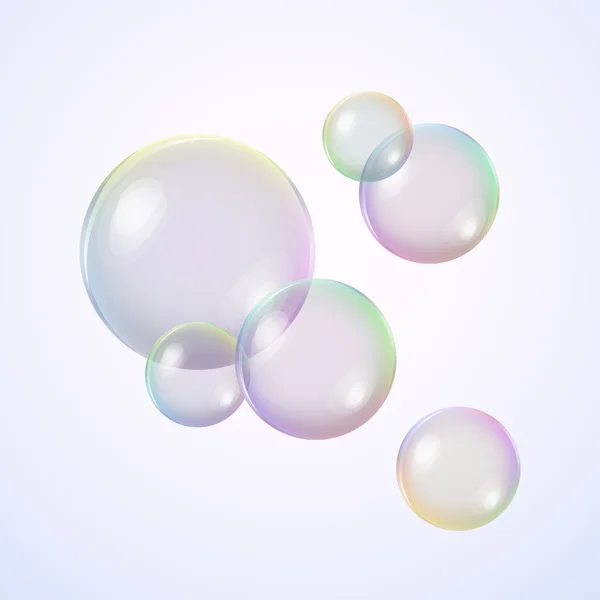 Realistické mýdlové bubliny. — Stockový vektor