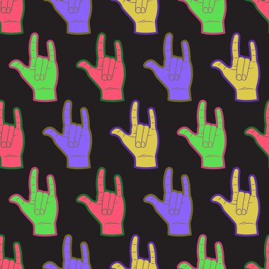 Rock coloful Dikişsiz desen eller.