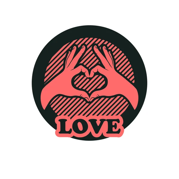 El kalp işareti yapmak. Kalp şekli el. Sevgililer kartı.