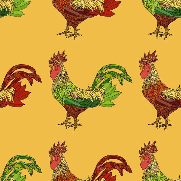 Renkli horoz ile Seamless Modeli.