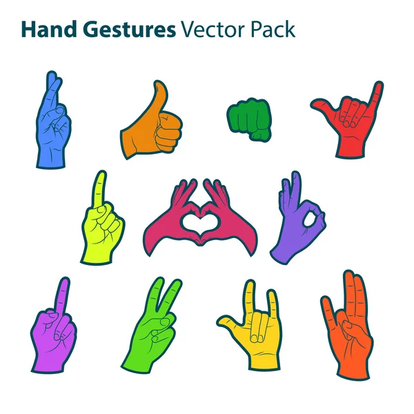 Набір піктограм жестів рук . — стоковий вектор