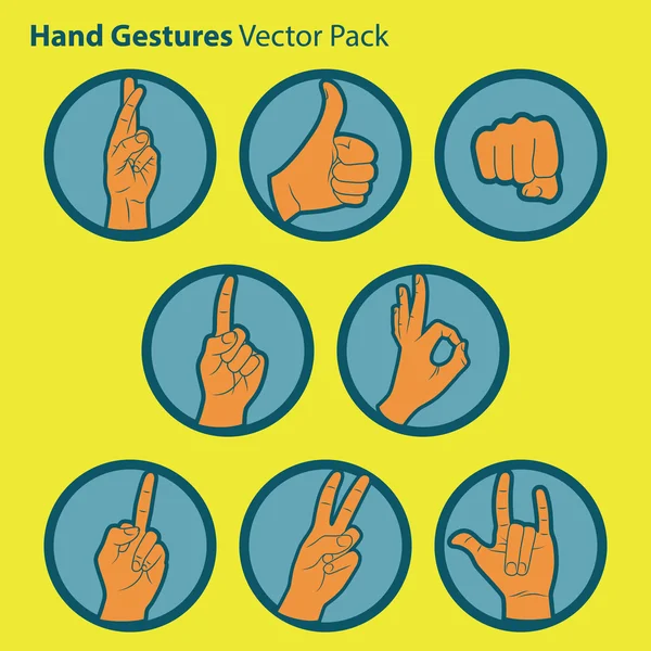 Набір піктограм жестів рук . — стоковий вектор