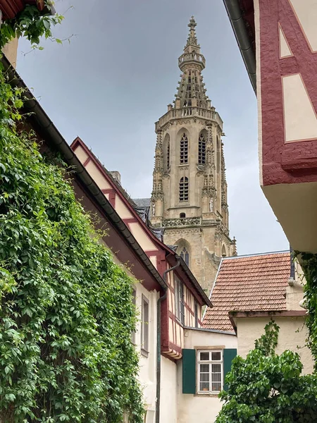 Medieval Ciudad Vieja Suroeste Alemania Con Vieja Iglesia Cristiana — Foto de Stock