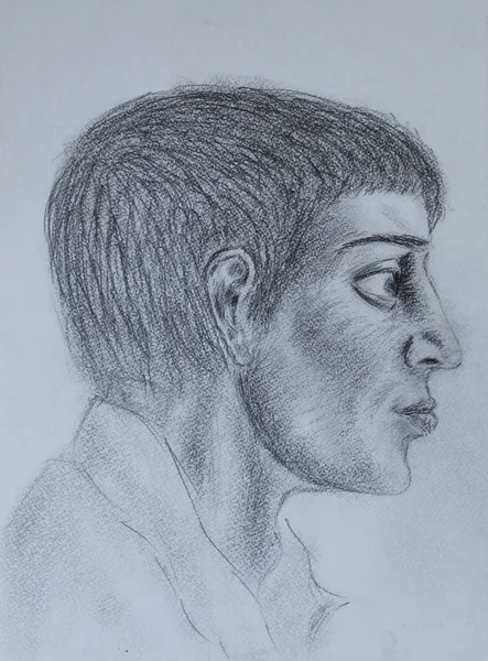 Male portrait pencil drawing.