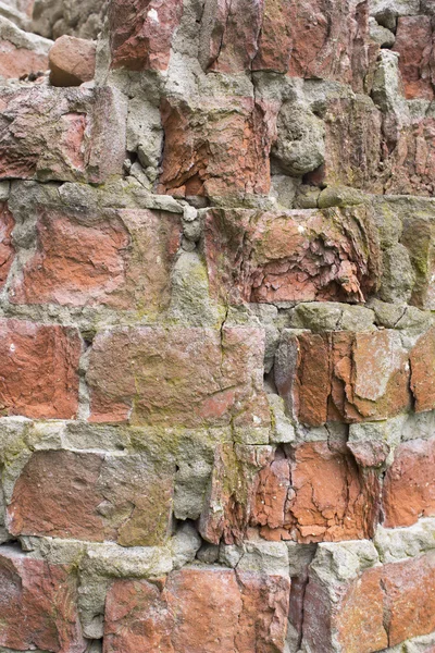 Red brick wall close-up. Texture old brickwork red brick. vintage brick background.