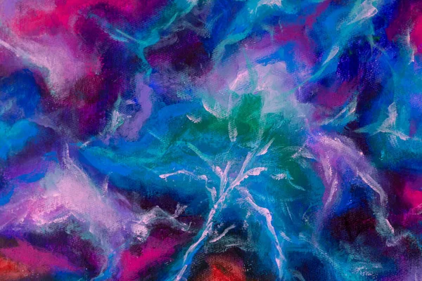 Purple blue red Color-Enhanced handmade painting Orion Nebula Galaxy Universe Background Wallpaper Original art