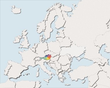 Europe beyaz ve renkli Avusturya göster