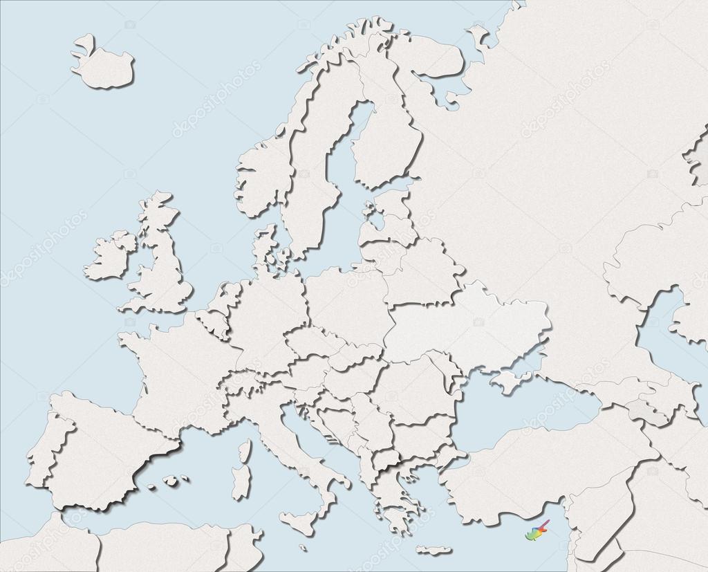 bílá mapa Mapa Evropy bílá a barevná Kypr — Stock Fotografie © albasu #107056592 bílá mapa
