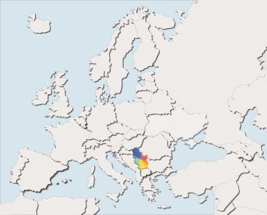 Europe beyaz ve renkli Sırbistan göster