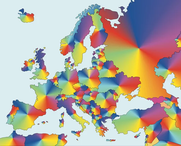 Europa mapa gradientu kolorów — Zdjęcie stockowe