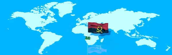 Planeta Tierra Bandera 3D con el viento Angola —  Fotos de Stock