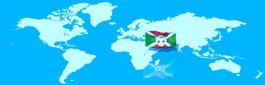 Planet Earth 3D flag with the wind Burundi clipart