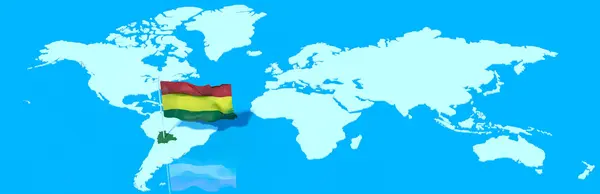 Планета Земля 3D флаг с ветром Боливии — стоковое фото