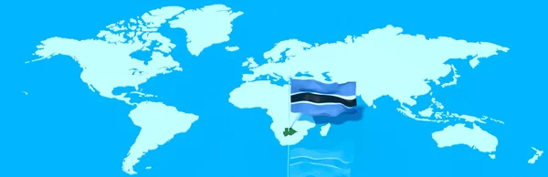 Planeta Tierra Bandera 3D con el viento Botswana — Foto de Stock