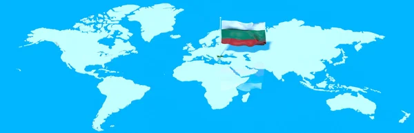 Planet Earth 3d vlajky s větrem Bulharsko — Stock fotografie