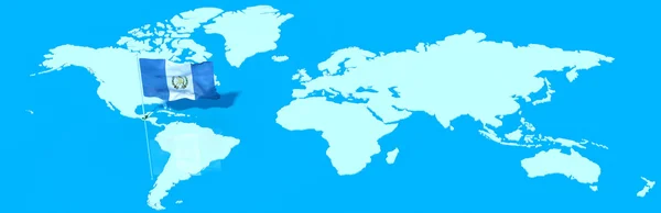 행성 지구 바람 과테말라와 3d 깃발 — 스톡 사진